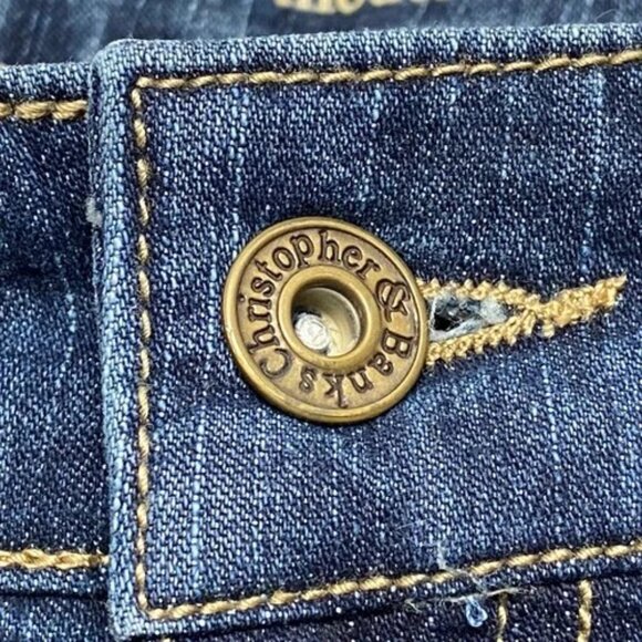 Christopher & Banks Jeans Women's 8 Long Blue Modern Fit Dark Wash Denim EUC - Picture 8 of 13